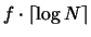 $f\cdot \lceil
\log N \rceil$
